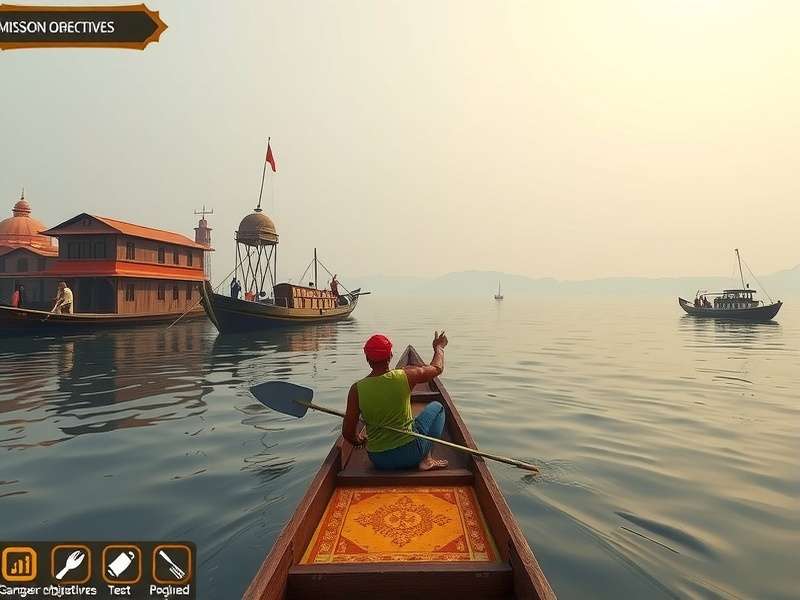 Ganges River Voyage gameplay screenshot showing river navigation